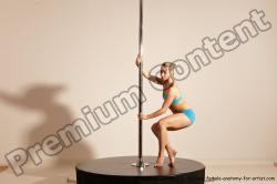 Underwear Gymnastic poses Woman White Moving poses Slim long blond Dynamic poses Academic